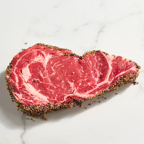 Pepper crusted Delmonico steak